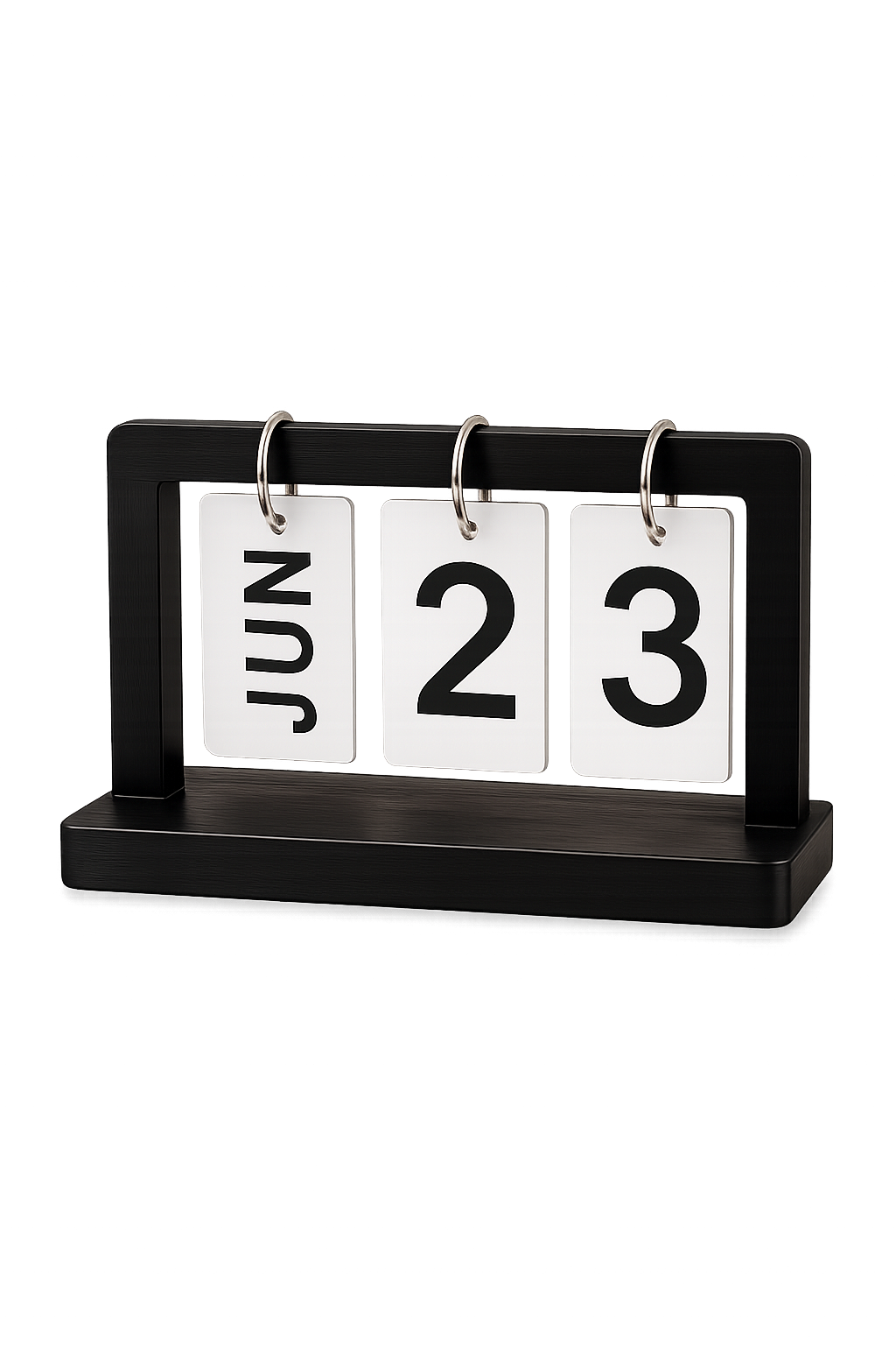 Perpetual Wooden Flip Desk Calendar | Reusable Monthly Date Calendar | Modern Wooden Desktop Decor
