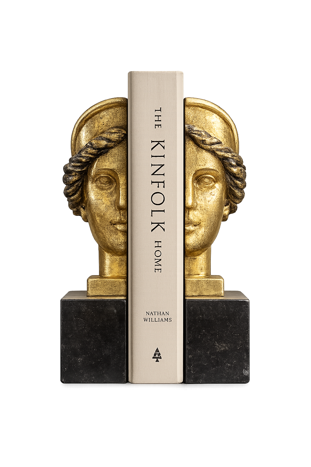 Luxury Greek Goddess Head Bookends – Set of 2 Decorative Resin Book Holders