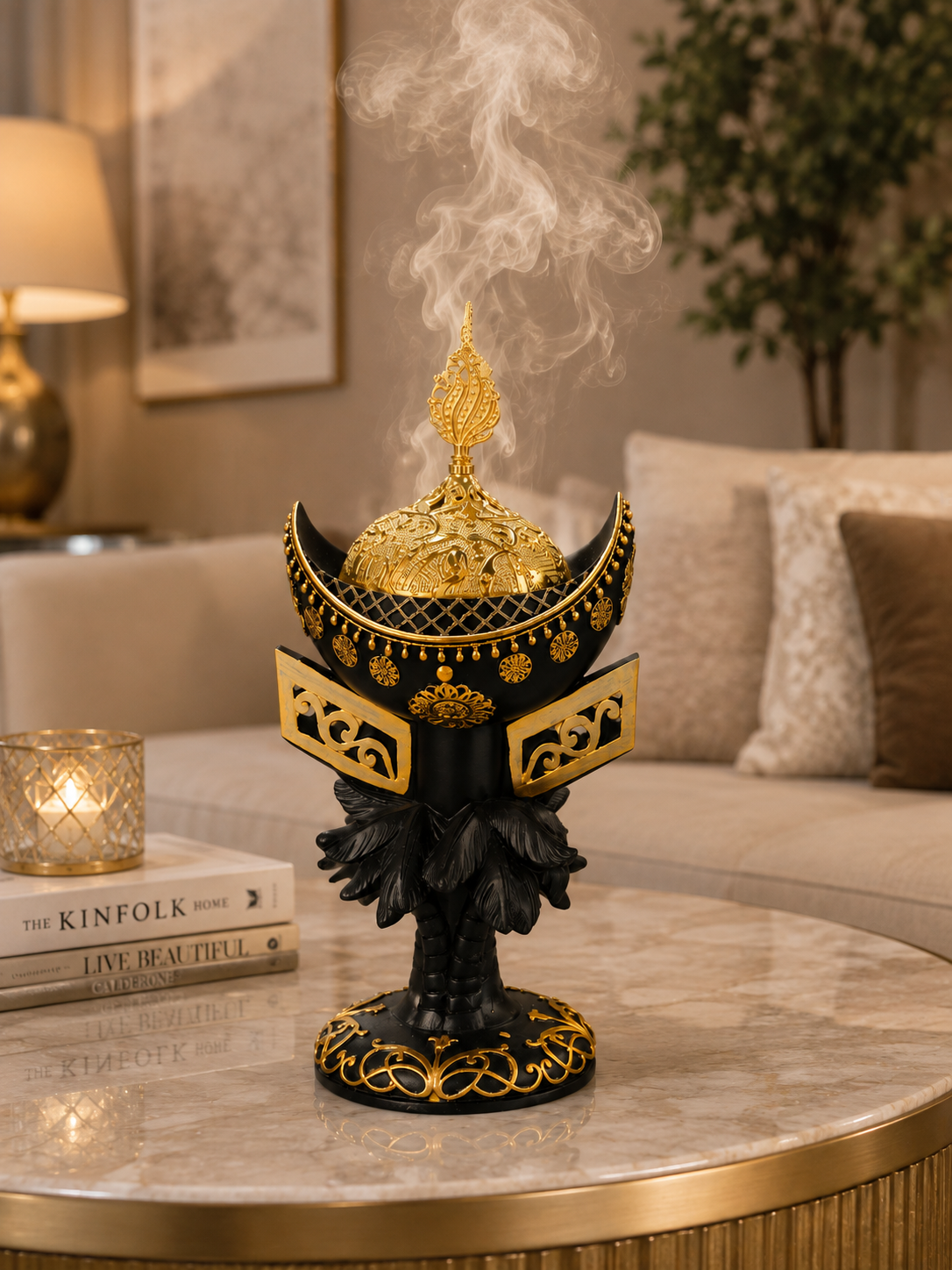 Luxury Black & Gold Royal Design Bukhoor Burner
