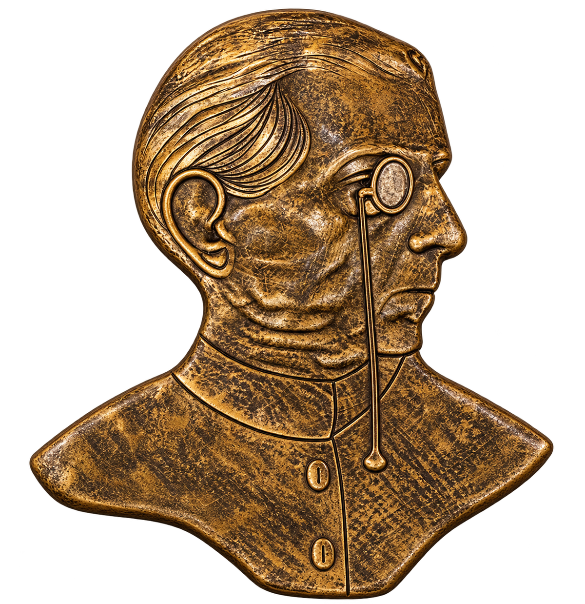 Quaid-e-Azam Muhammad Ali Jinnah Gold-Tone Sculptural Wall Decor