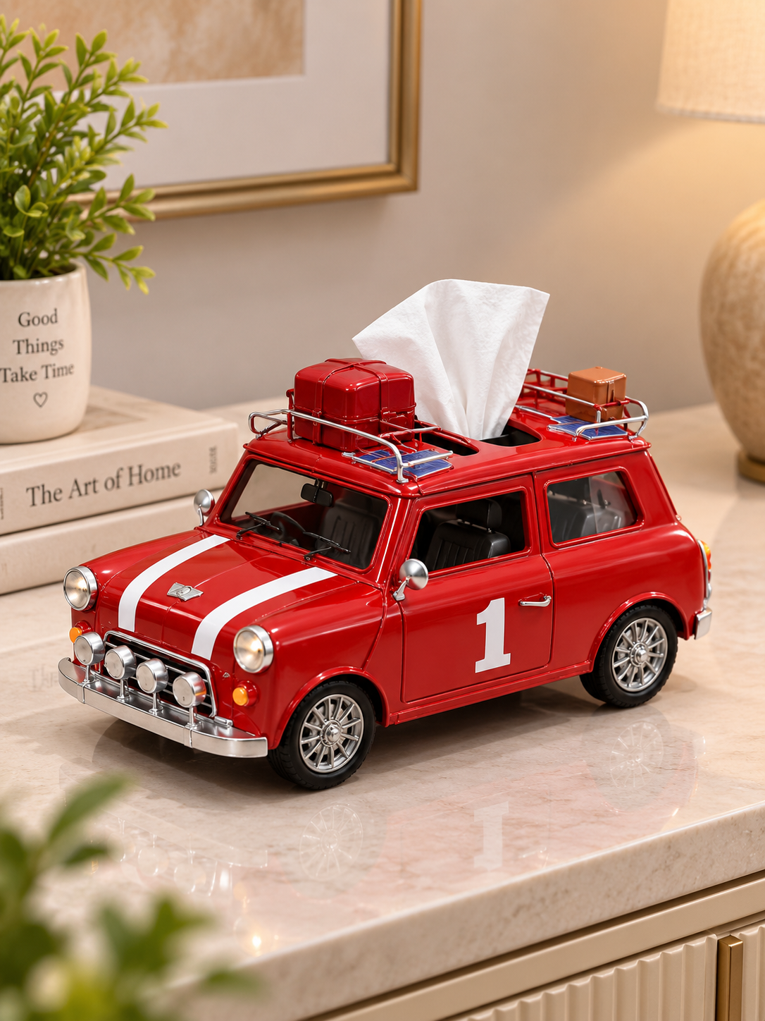 Vintage Mini Cooper Car Tissue Holder – Stylish Retro Car Home Décor
