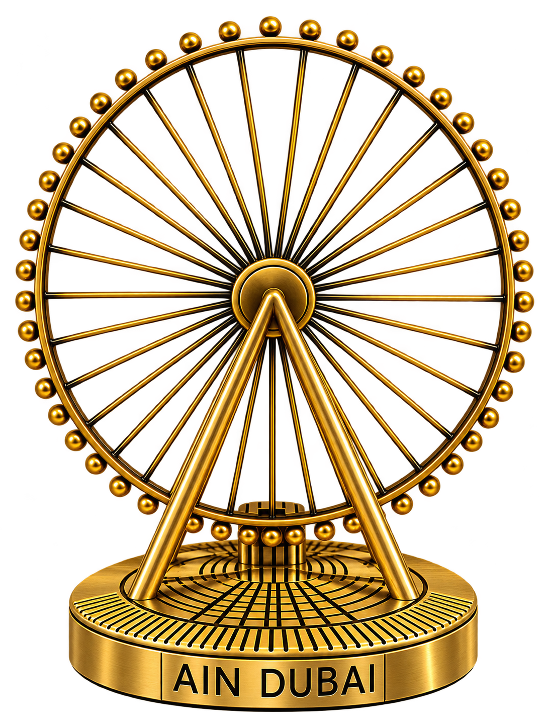 Ain Dubai Ferris Wheel Decorative Showpiece – Golden Tabletop Sculpture