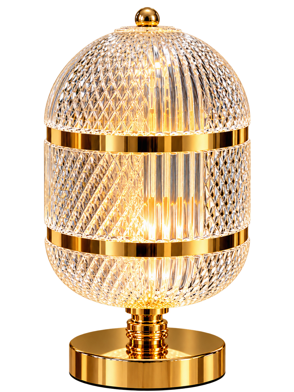 Luxury Acrylic+Crystal & Gold Table Lamp – Elegant Decorative Bedside Lamp