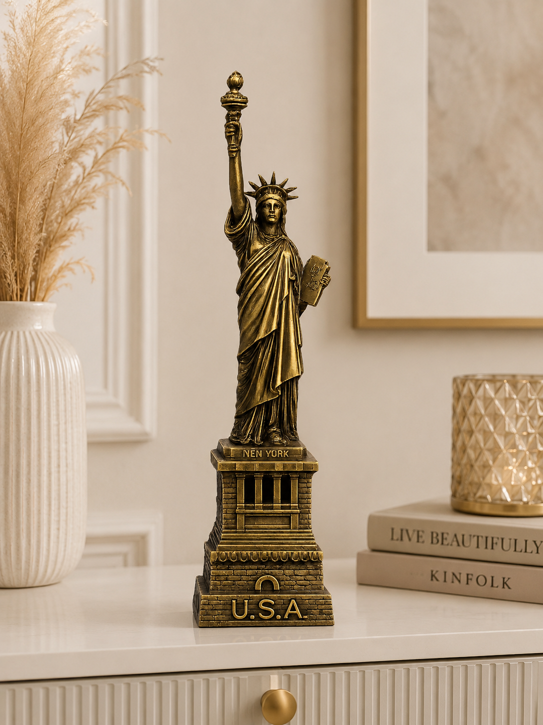 Statue of Liberty Decorative Showpiece | Premium Metal Landmark Home Décor