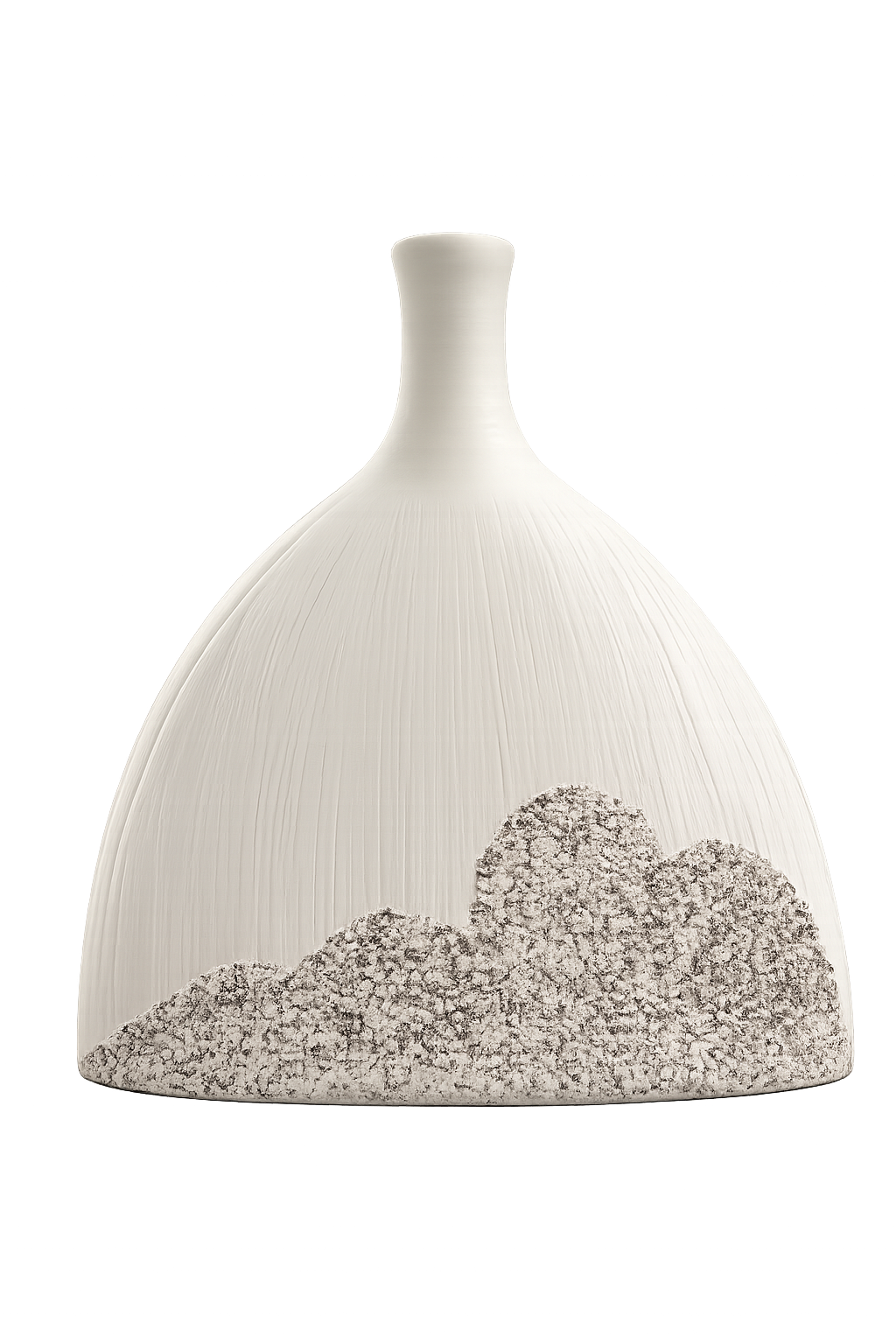 Modern Textured Decorative Flower Vase – White Artistic Home Decor Accent | Minimalist Tabletop Vase
