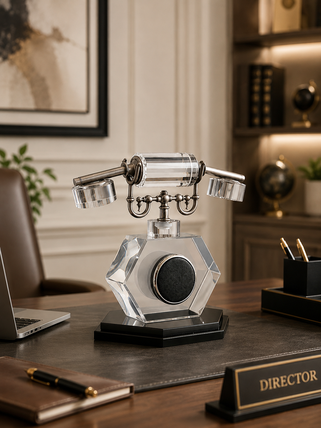 Luxury Crystal Gavel Decorative Showpiece – Premium Office Desk & Executive Table Decor
