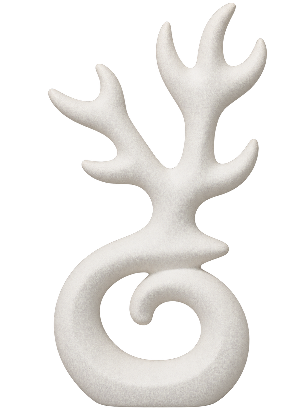 Modern Abstract Antler Sculpture – Elegant White Decorative Art Piece