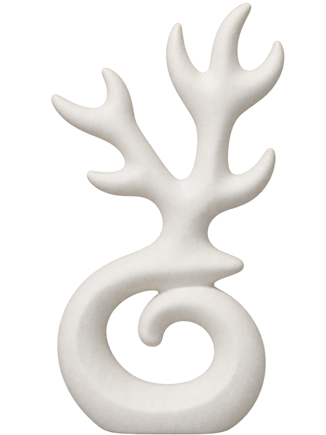 Modern Abstract Antler Sculpture – Elegant White Decorative Art Piece