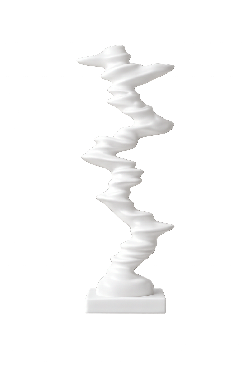 Modern Abstract White Resin Sculpture – Contemporary Decorative Art Statue