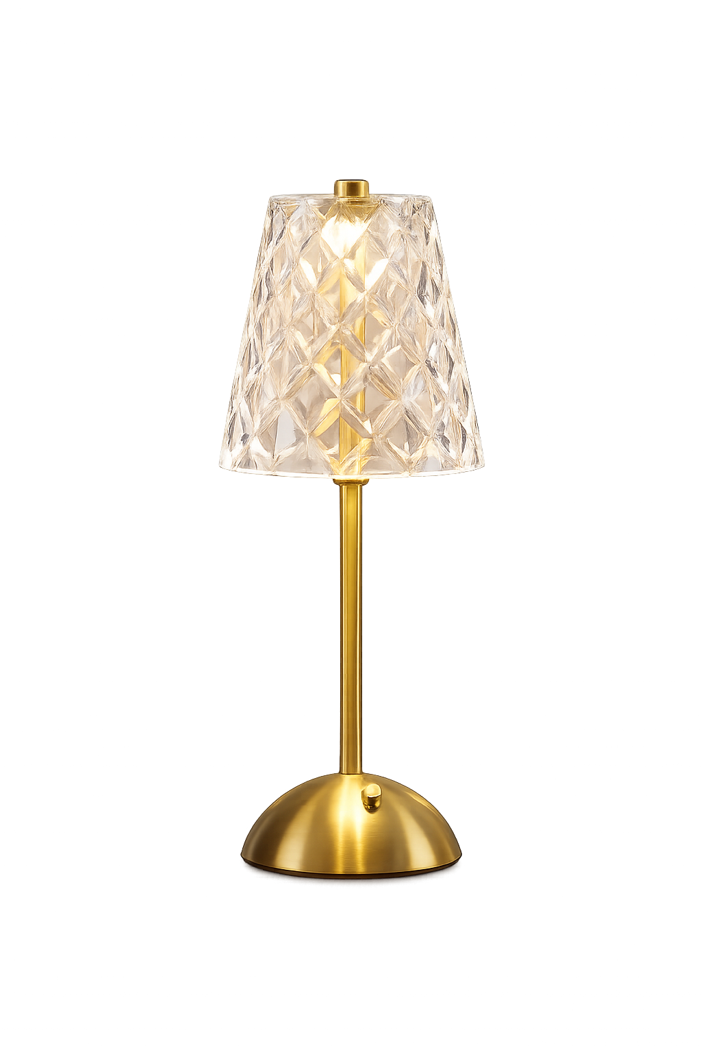 Luxury Rechargeable LED Table Lamp – Acrylic Shade & Gold Metal Base | Touch Control Bedside Desk Lamp