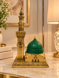 Luxury Madinah Green Dome & Minaret Islamic Decorative Showpiece – Gold Finish