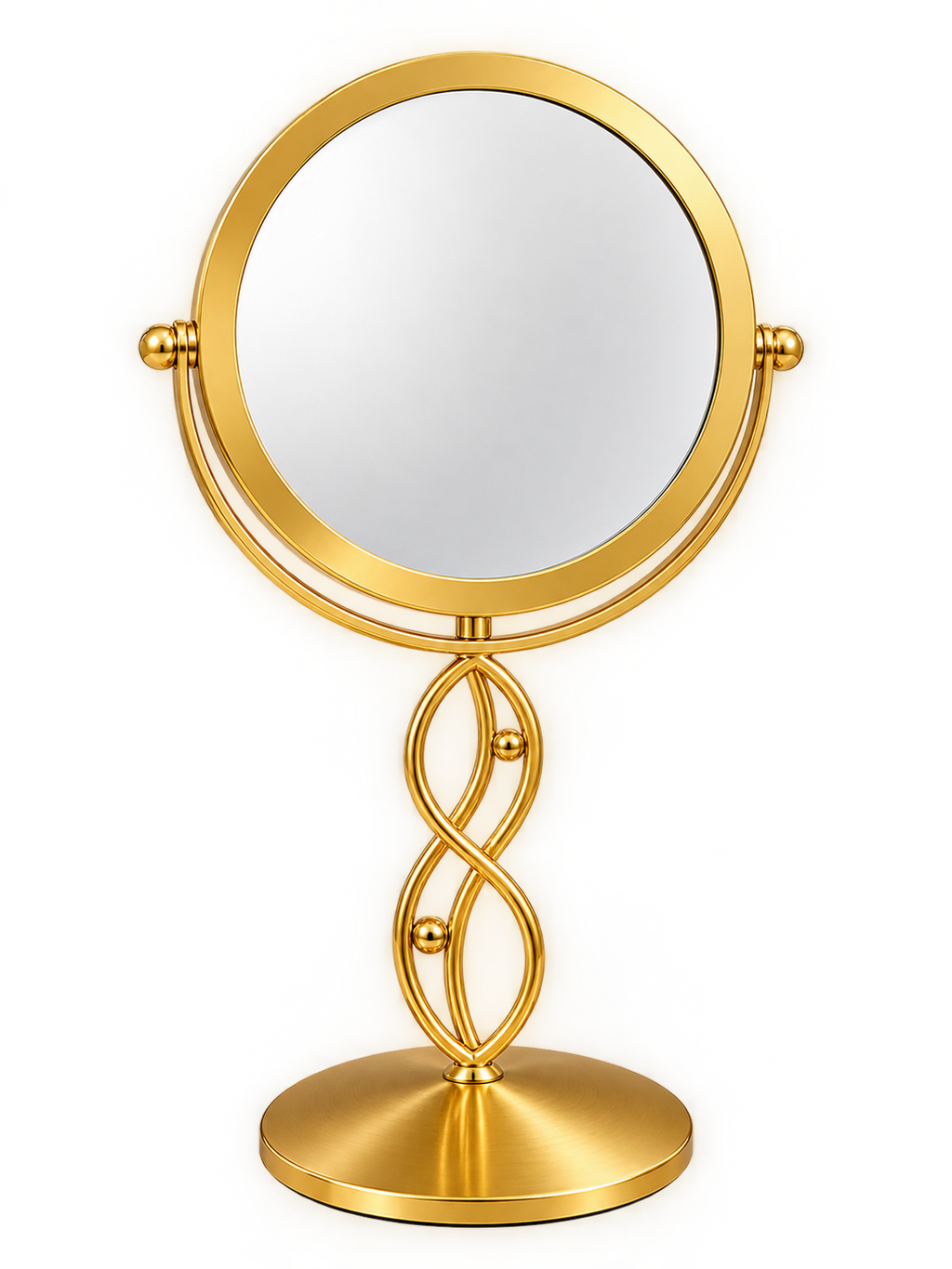 Luxury Gold Round Tabletop Vanity Mirror – Elegant Decorative Makeup Mirror