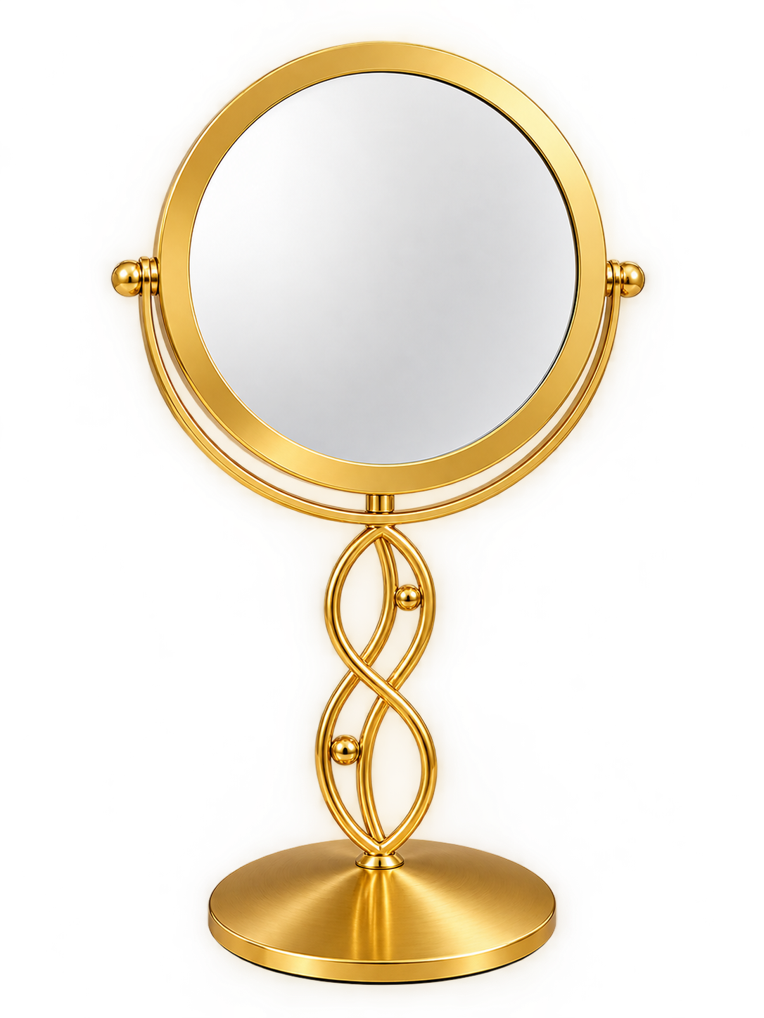 Luxury Gold Round Tabletop Vanity Mirror – Elegant Decorative Makeup Mirror