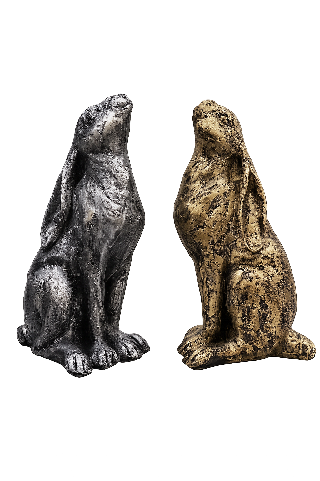 Rustic Rabbit Figurine Set – Decorative Resin Bunny Sculptures for Home & Office Décor