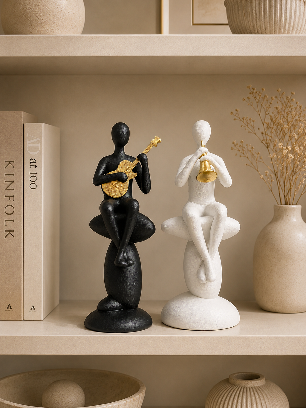 Modern Abstract Musician Figurine – Resin Musical Instrument Decorative Showpiece (Single Piece)