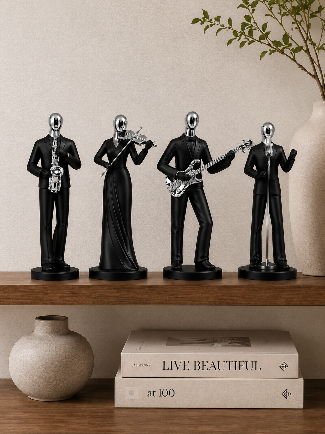 Modern Abstract Musician Figurine – Resin Home Decor Statue