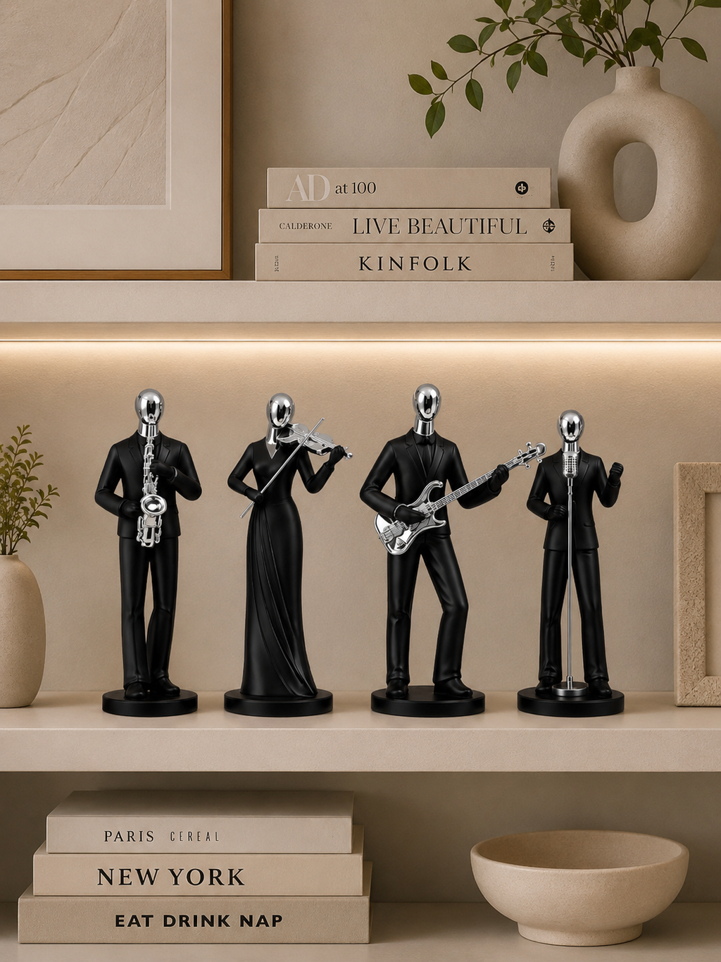 Modern Abstract Musician Figurine – Resin Home Decor Statue