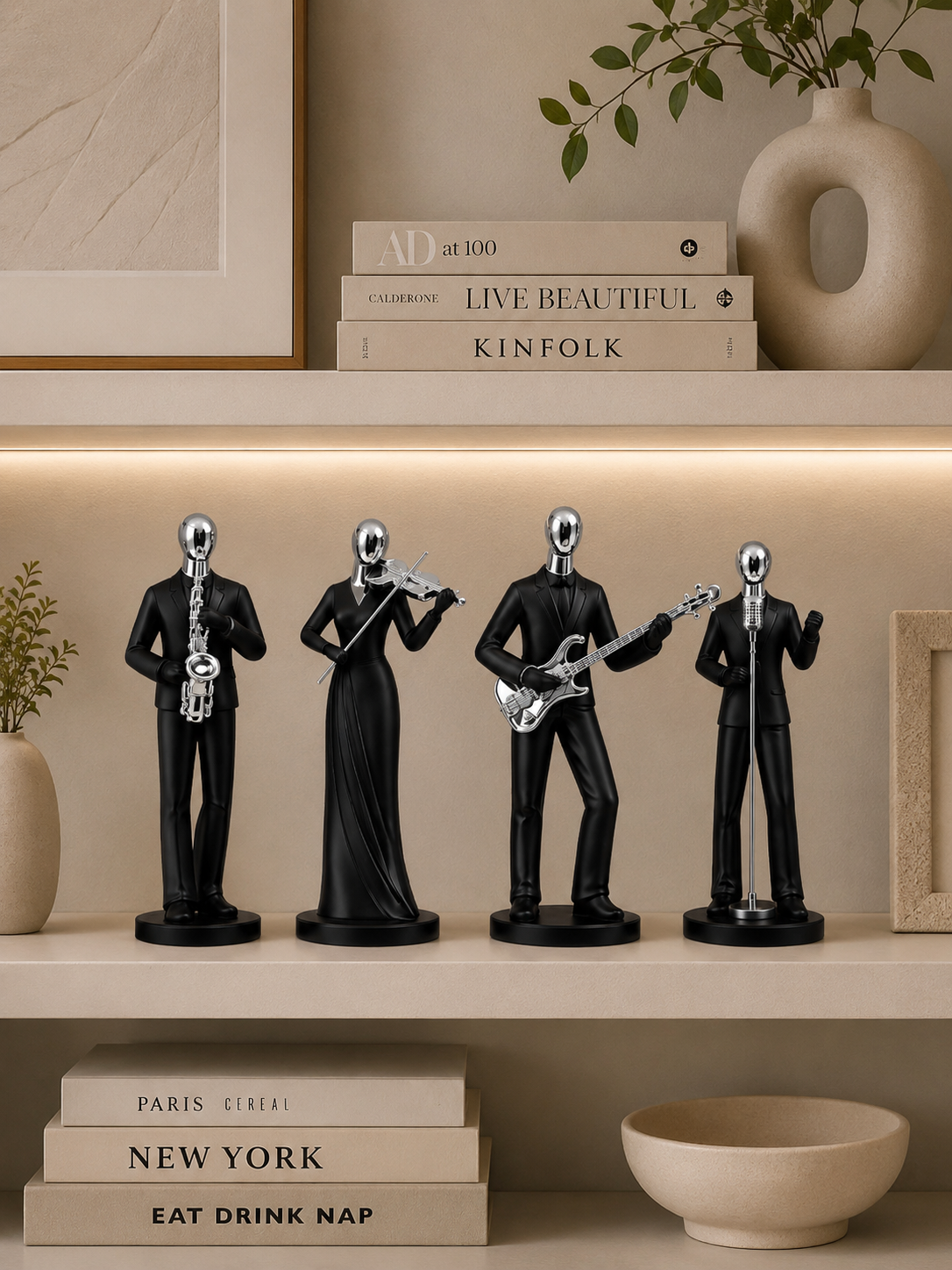 Modern Abstract Musician Figurine – Resin Home Decor Statue