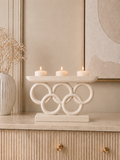 Modern Interlocking Ring Candle Holder – Luxury Resin Decorative Centerpiece for 3 Pillar Candles