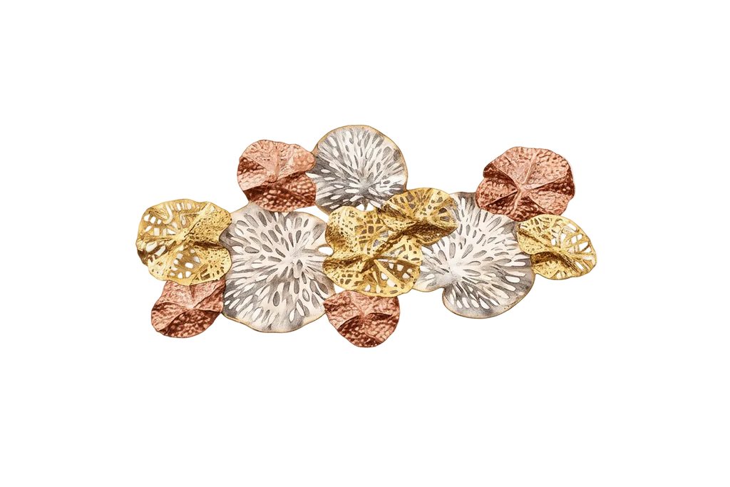 Luxury Modern Metal Leaf Wall Art | Gold, Silver & Rose Gold Decorative Wall Motive