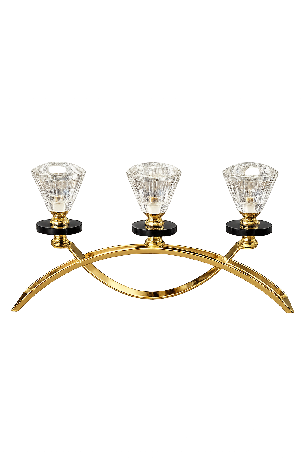 Luxury Gold 3-Light Crystal Candle Holder | Modern Table Centerpiece