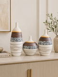 Modern Ceramic Decorative Vase Set of 3 | Luxury Tabletop Home Décor
