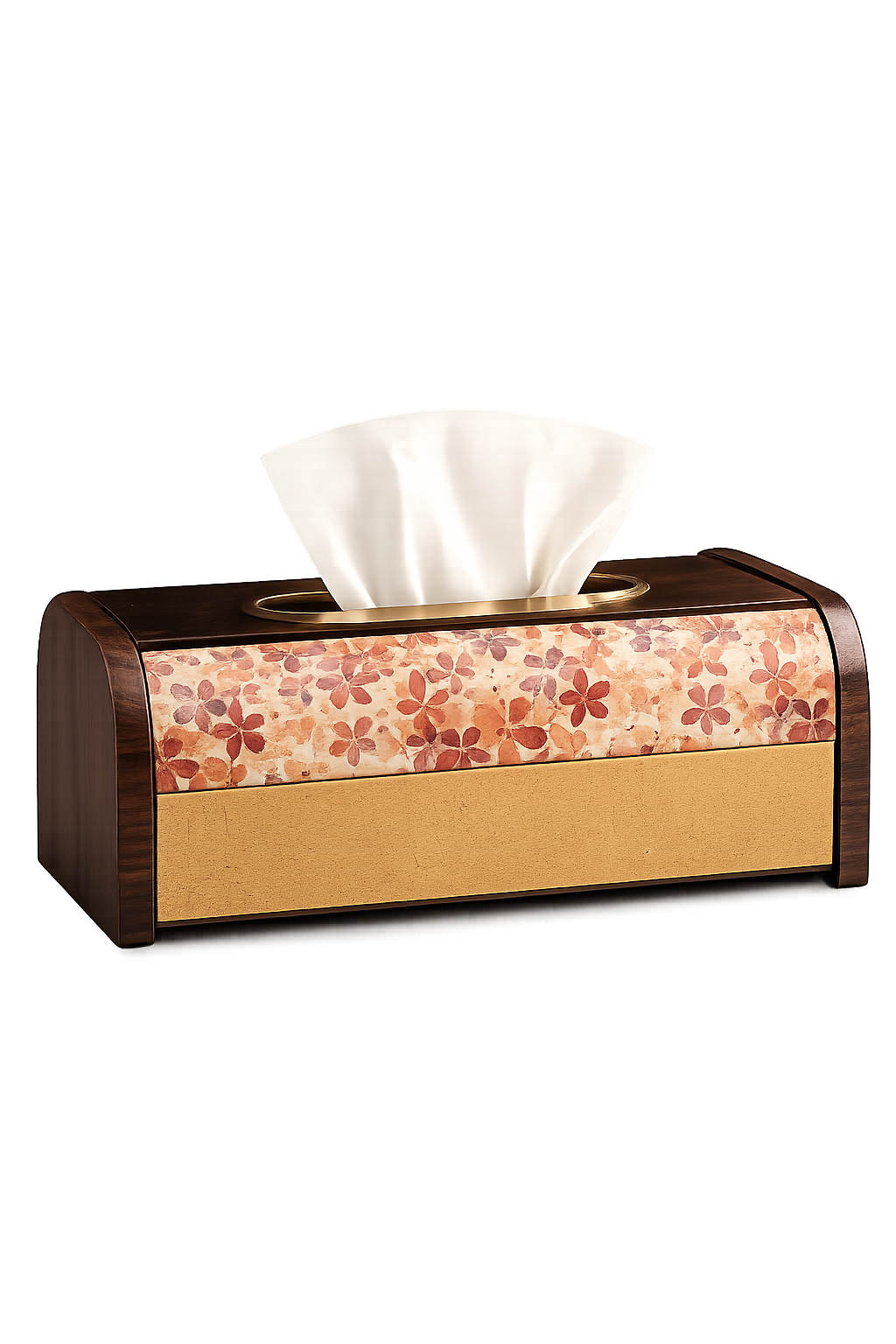 Luxury Gold Mosaic Wooden Tissue Box Holder | Premium Decorative Tissue Box Cover