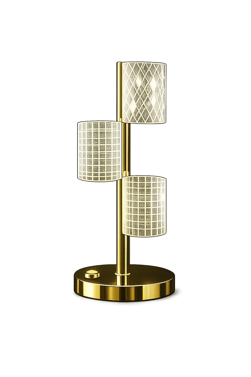 Modern 3-Light LED Table Lamp | Gold Metal Base | Luxury Decorative Bedside Lamp