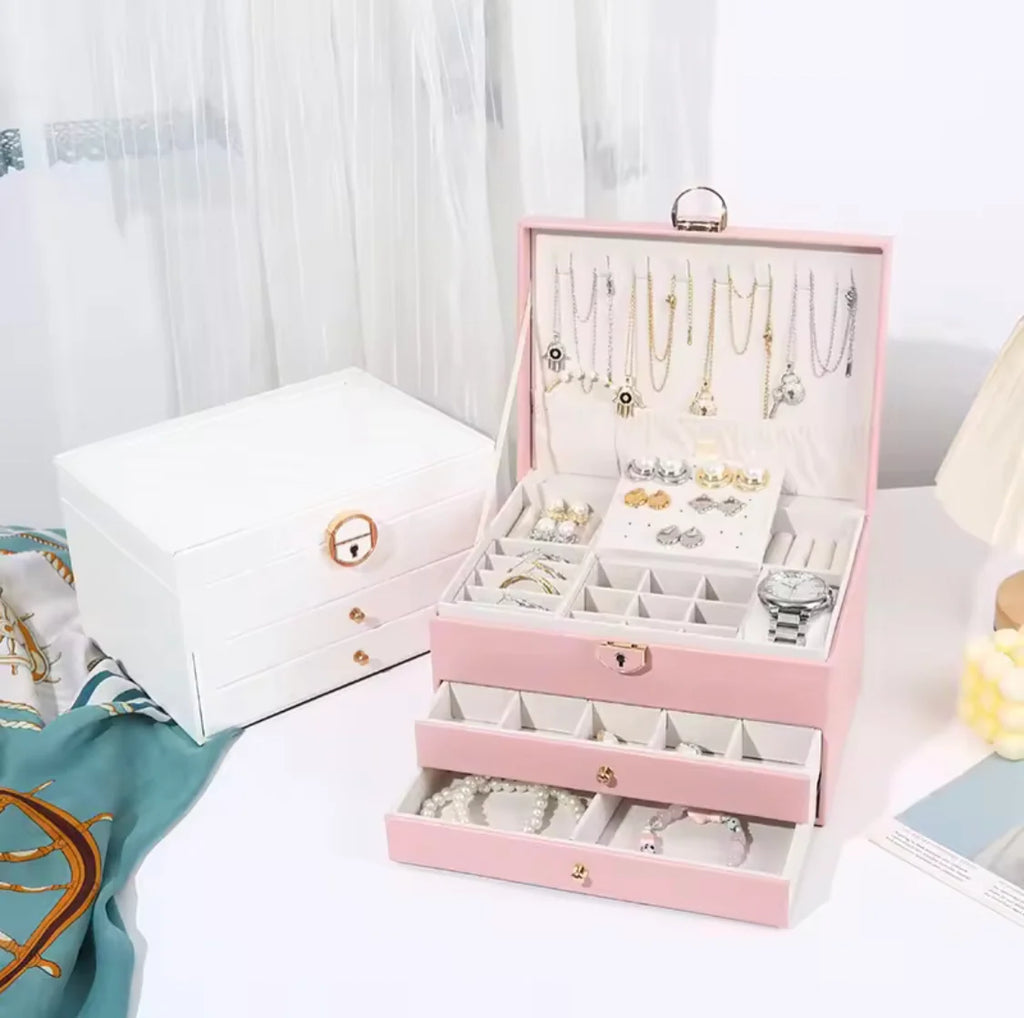 Luxury 3-Tier Jewelry Organizer Box