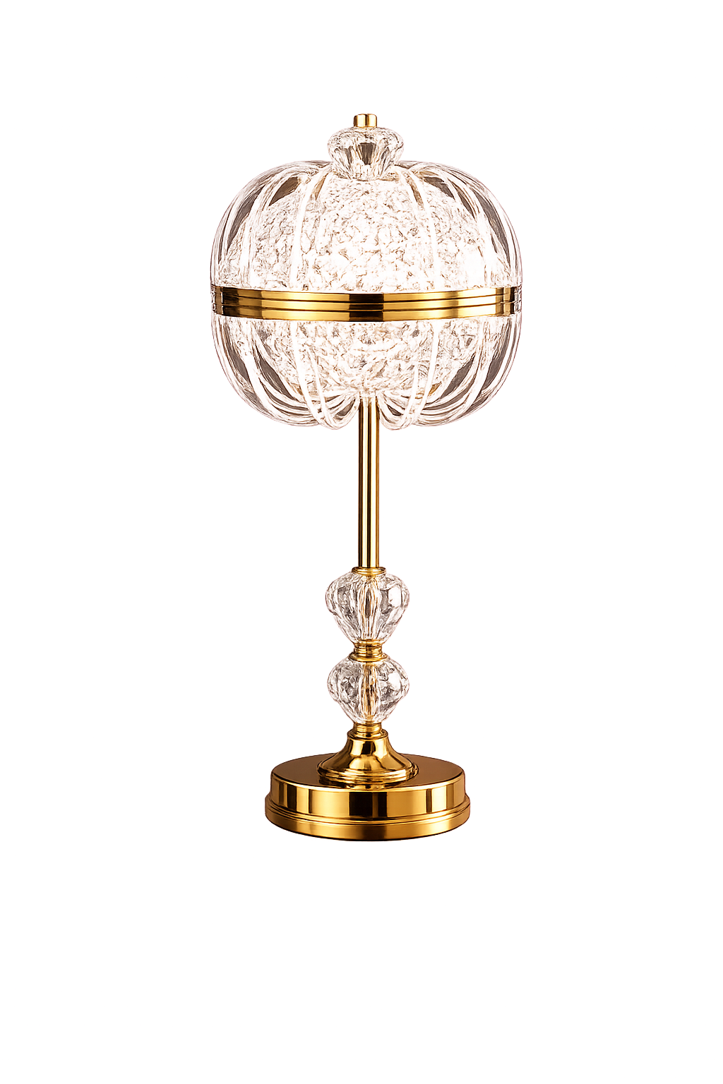 Luxury Crystal Acrylic LED Table Lamp | Gold Decorative Bedside Lamp | Modern Home Décor Accent Light