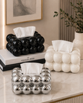 Luxury Gold Bubble Plastic Tissue Box Holder | Modern Decorative Tissue Case for Living Room, Office & Vanity