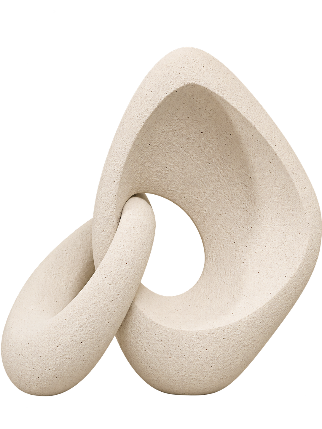 Abstract Interlocking Stone Sculpture – Modern Minimalist Home Decor Accent