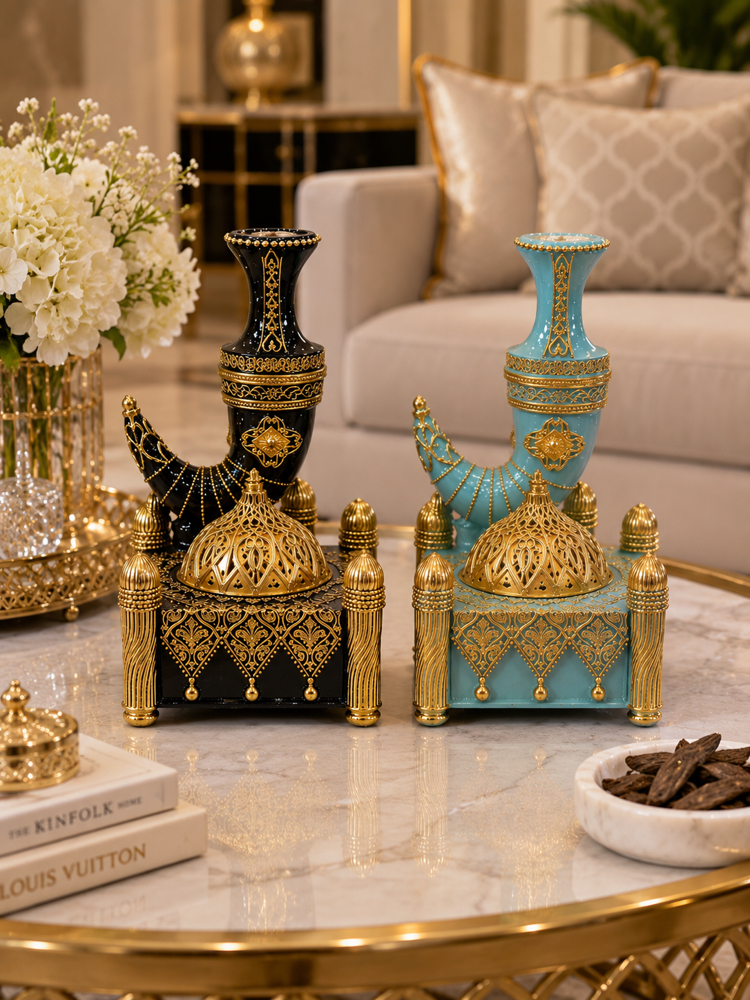 Luxury Royal Bukhoor Burner – Ornate Gold Arabian Incense Burner