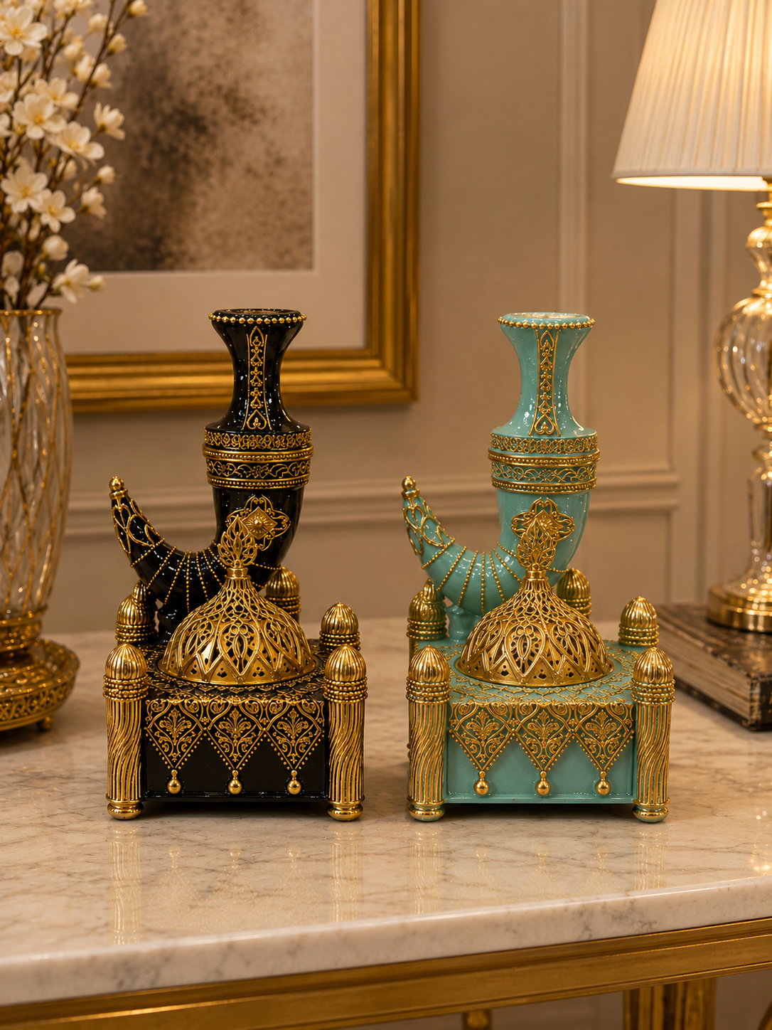Luxury Royal Bukhoor Burner – Ornate Gold Arabian Incense Burner