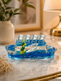 Cruise Ship Liquid Wave Pen Holder and Paperweight