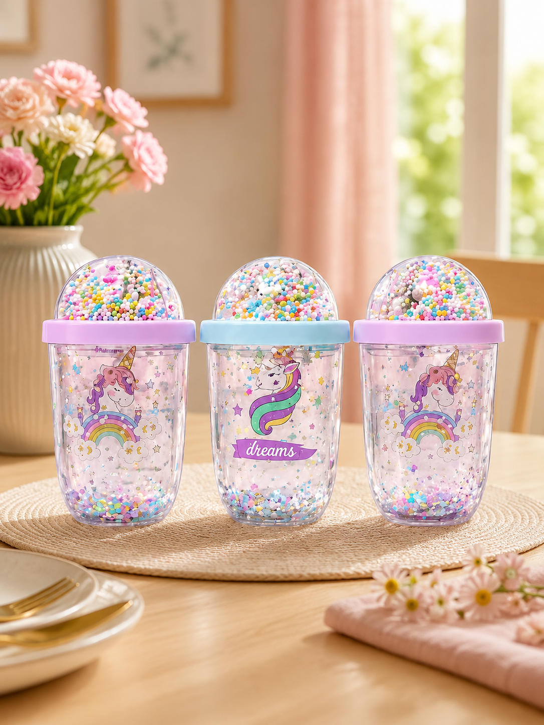 Unicorn Dreams Double-Walled Water Thermos – Cute Spill-Proof Sipper for Kids
