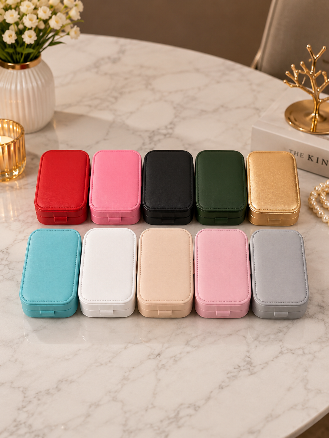 Portable Mini Travel Jewelry Box – Compact PU Leather Storage Organizer Case