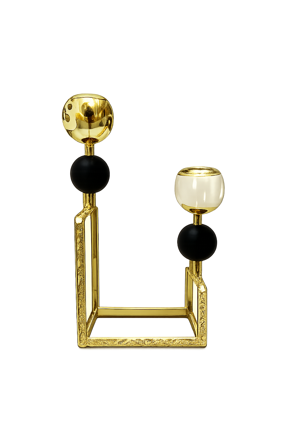 Luxury Gold Dual Taper Candle Holder – Modern Metal Decorative Candle Stand