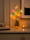 LED Fiber Optic Flower Lamp – Decorative Color-Changing Night Light with Gold Vase