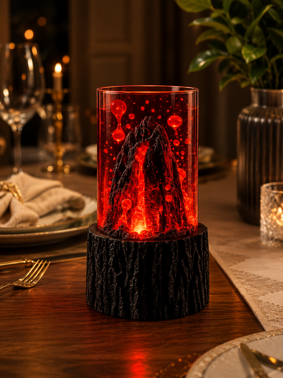 Volcano Eruption Lava Lamp – Realistic Moving Lava Motion Night Light