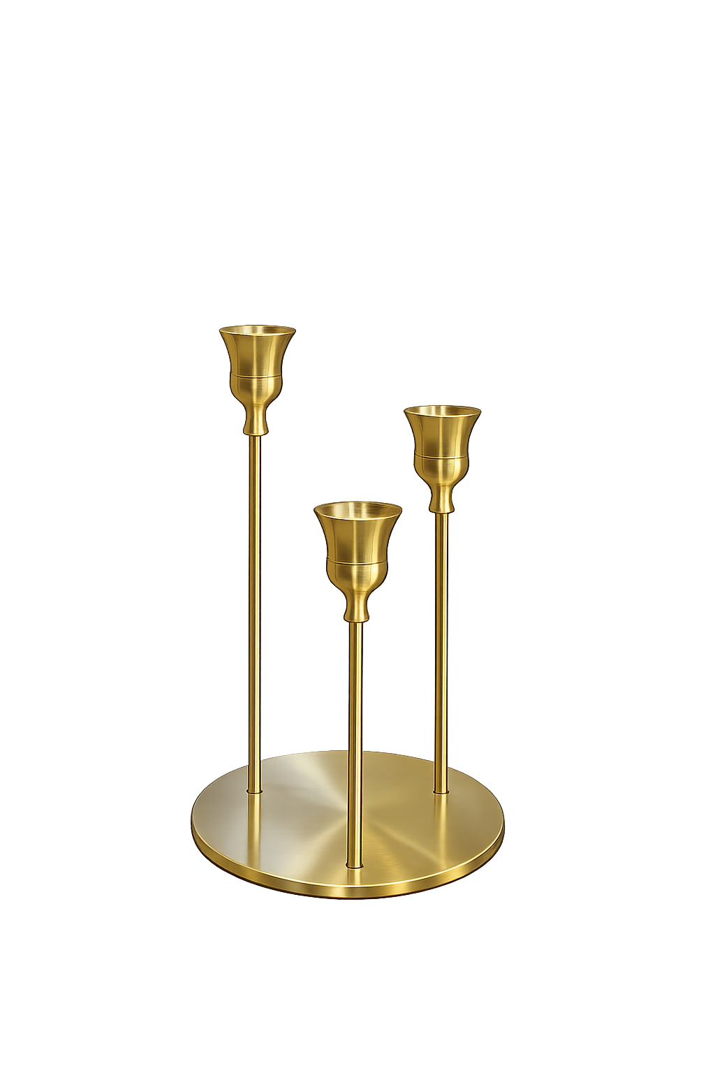 Luxury Gold Metal 3-Arm Taper Candle Holder – Modern Centerpiece for Dining Table & Home Décor
