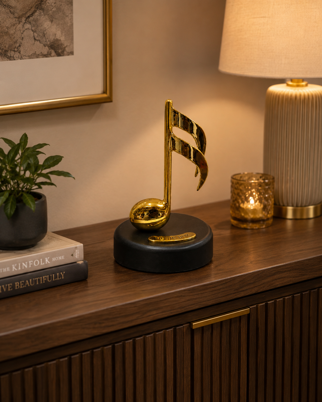 Golden Musical Note Music Box – Elegant Melody Keepsake & Luxury Home Décor