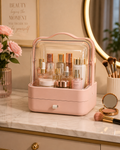 Premium Portable Makeup Organizer with Clear Dome