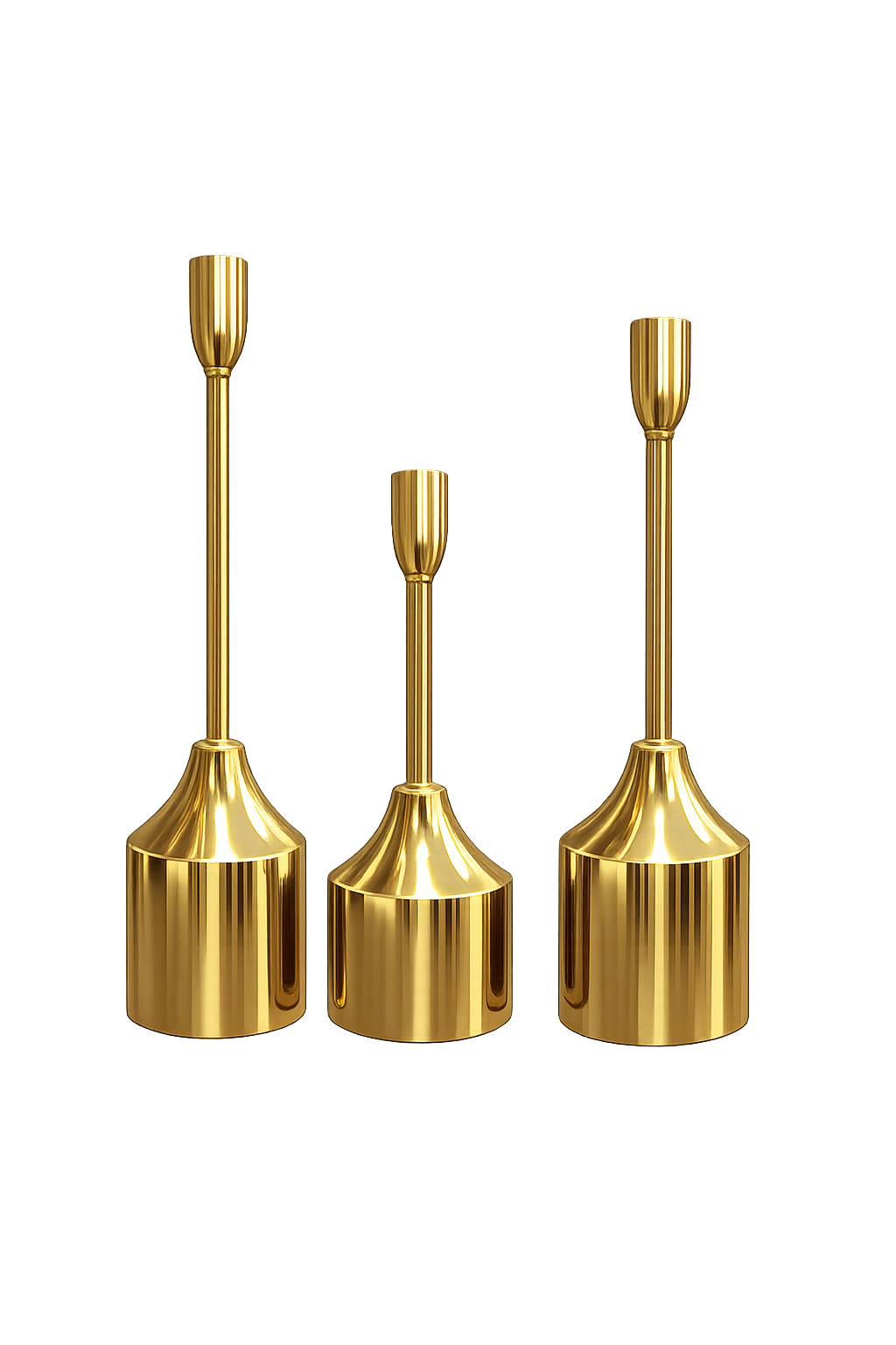 Luxury Gold Metal Candle Stand Set – Modern Decorative Pillar Candle Holders (Set of 3)