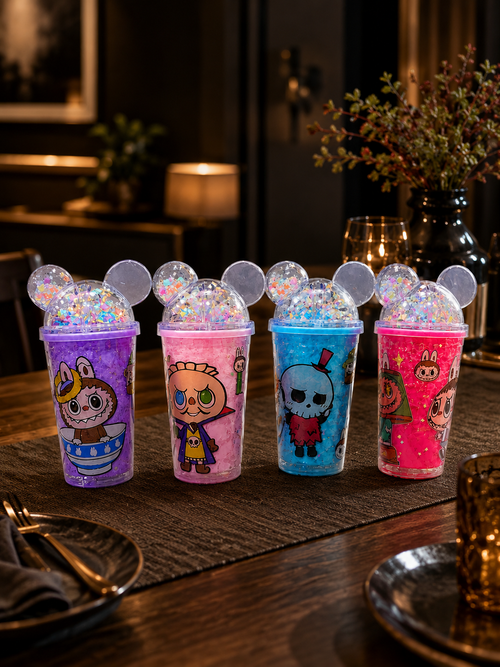 Cute Cartoon Character Double-Walled Sipper – Kids Gel-Insulated Water Tumbler