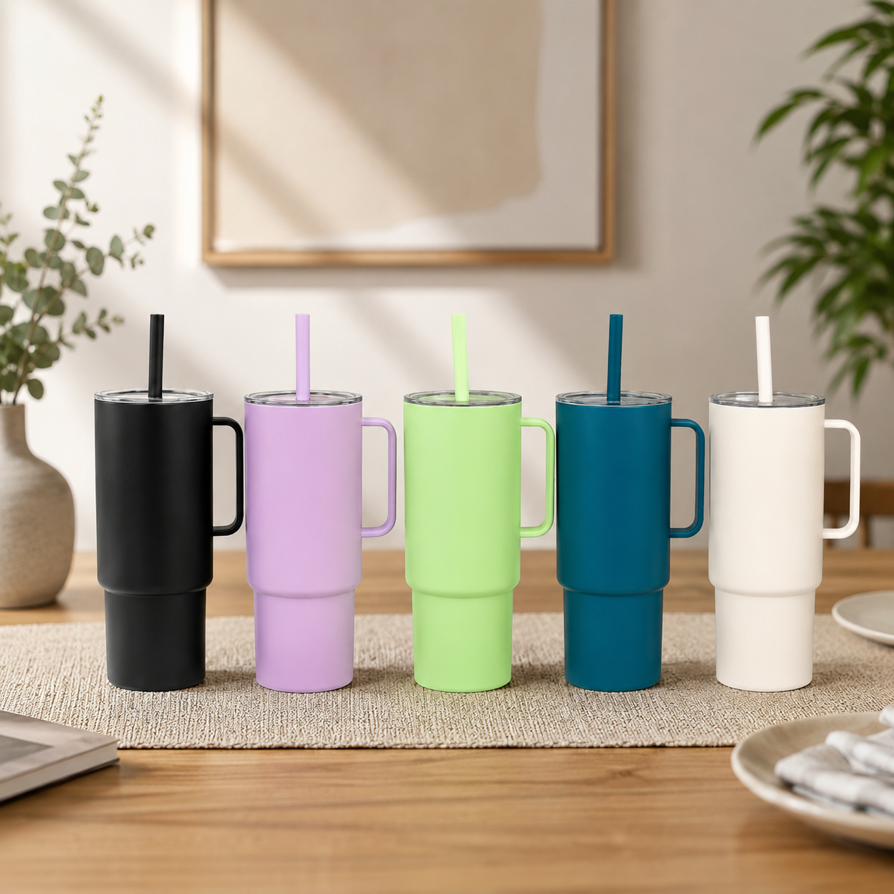 Premium Insulated Hydration Tumbler with Straw & Handle