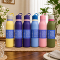 Hydrate in Style 24oz Insulated Stainless Steel Water Bottle with Built-in Straw