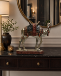 Luxury Decorative Camel Figurine Statue – Antique Silver & Bronze Home Décor Accent