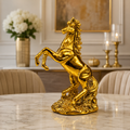 Fiber Horse "Eldorado Majesty" All-Gold Rearing Horse Sculpture – Premium High-Radiance Resin Luxury Statue