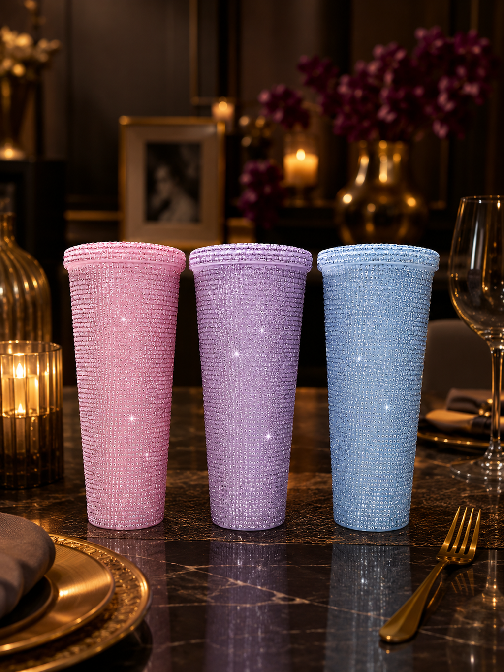 Sparkle Every Sip Full-Rhinestone Sipper Tumbler – Bling Diamond Studded Water Bottle